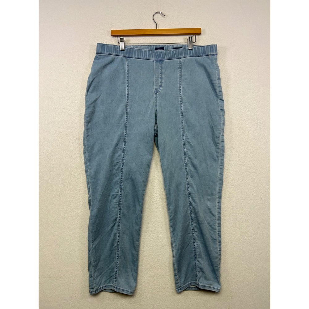 Casual J. Jill Women Large Blue Slim Leg Ankle Pull On Stretch Jeans Comfort